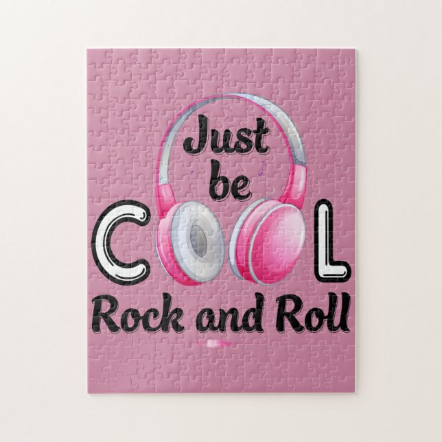 Music Lover Just Be Cool Rock and Roll Jigsaw Puzzle (Vertical)
