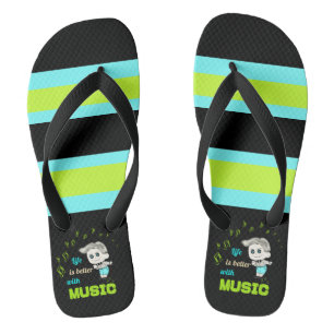 Music lover man flip flops