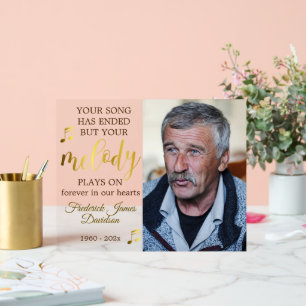 Music Lover Memorial Photo Keepsake Acrylic Sign