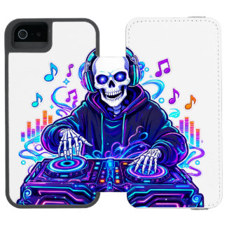 Music Lover Neon Skeleton Design Incipio Watson™ iPhone 5 Wallet Case