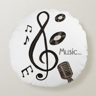 Music Lover Round Cushion