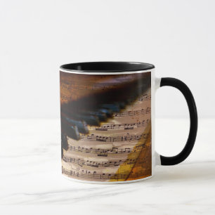Music Lover   Vintage Musical Notes Piano Keys Mug