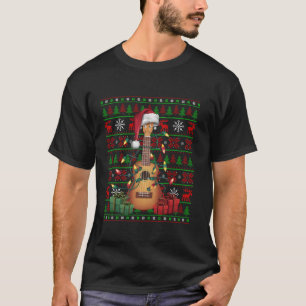 Music Lover Xmas Lights Ugly Musical Ukulele Chris T-Shirt