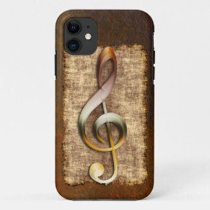 Music-lover's Antique Treble Clef iPhone 5 Case