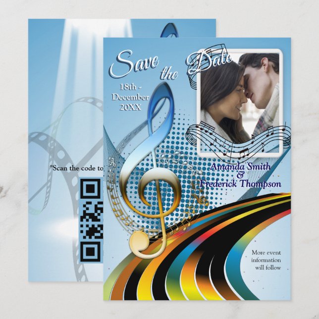 Music Lovers Celebration Themes Invitation (Front/Back)