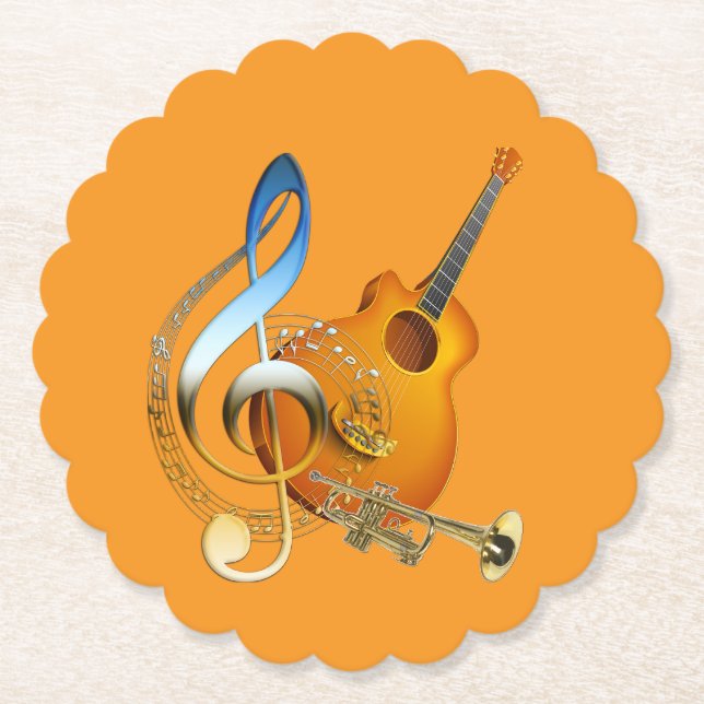 Music Lovers Celebration Themes Paper Coaster (Front)