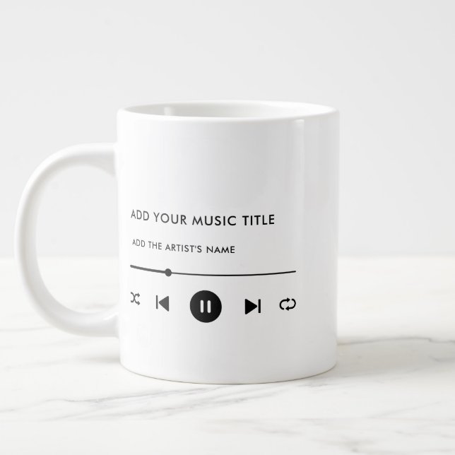 Music Lover's Custom Wall Art Large Coffee Mug (Left)