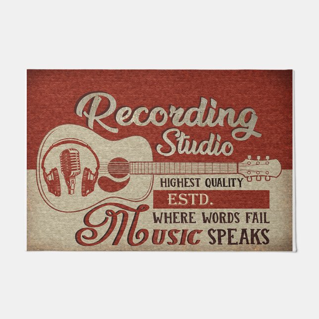 Music Lovers Doormat, Vintage Studio Mat (Front)
