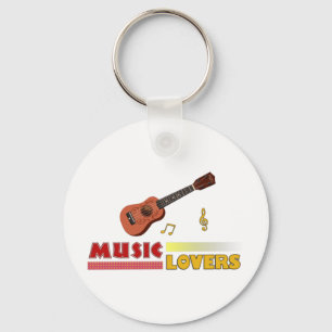 Music Lovers Musical Instrument   Ukulele Word Art Key Ring