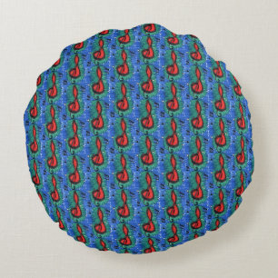 Music lovers musical notation band, choir          round cushion
