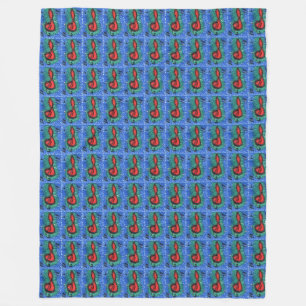 Music lovers musical notation joyful design blue fleece blanket