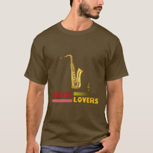 Music Lovers Saxophone Word Art Design T-Shirt