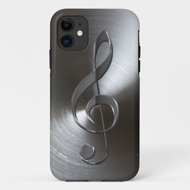 Music-lover's Silver Treble Clef iPhone 5 Case (Back)