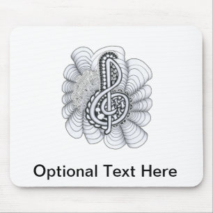 Music Lovers Treble Clef Design Mouse Mat