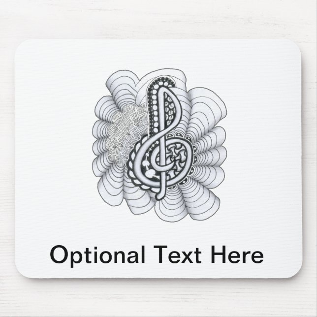 Music Lovers Treble Clef Design Mouse Mat (Front)