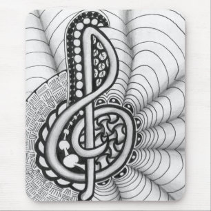 Music Lovers Treble Clef Design Mouse Mat