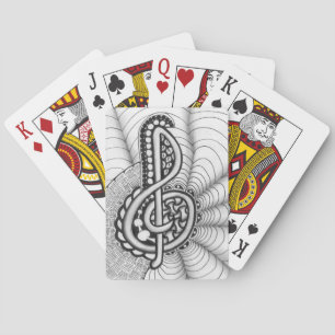 Music Lovers Treble Clef Design Playing Cards