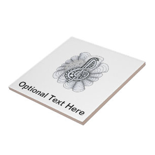 Music Lovers Treble Clef Design Tile