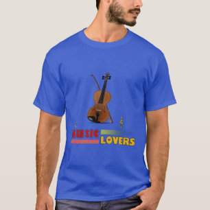 Music Lovers Violin Word Art Design T-Shirt