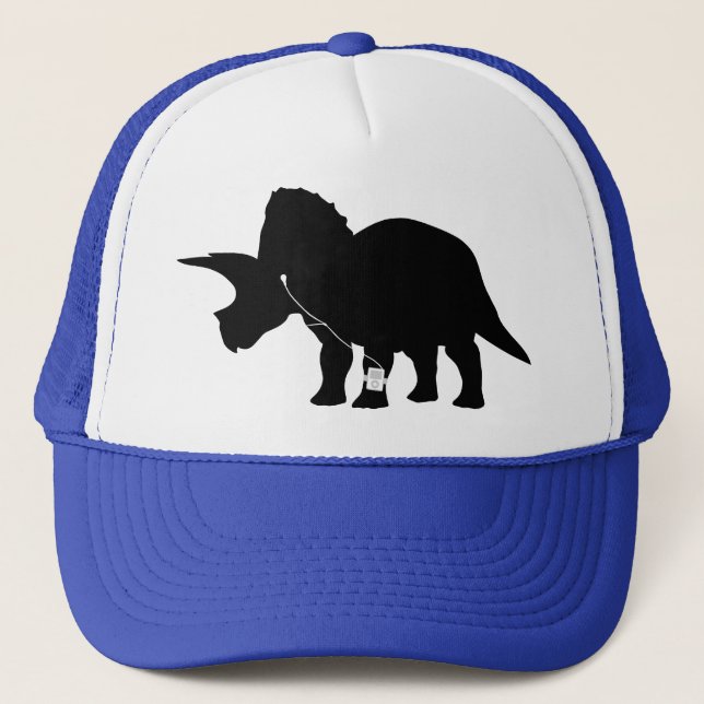 Music loving Triceratops design Trucker Hat (Front)