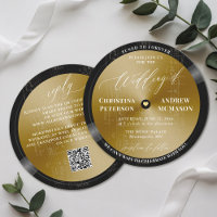 Music LP Vintage Vinyl Gold White Modern Wedding