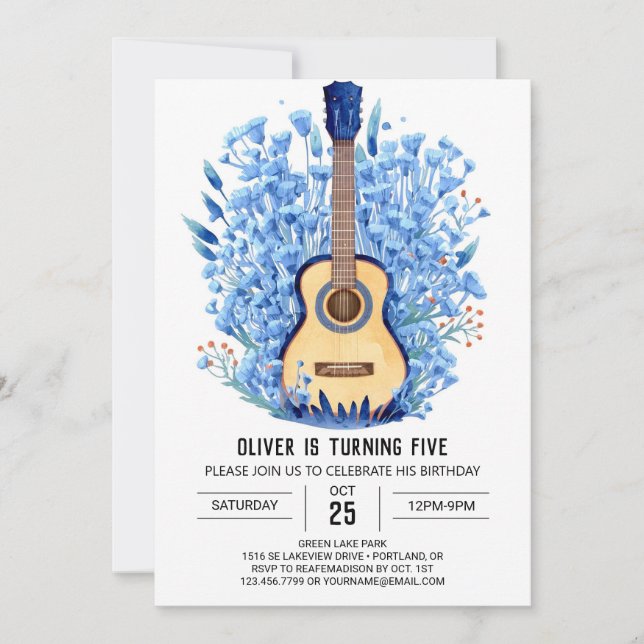 Music Magic Chord Guitar Boy Birthday Invitation (Front)