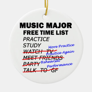 Music Major Free Time List Ceramic Tree Decoration