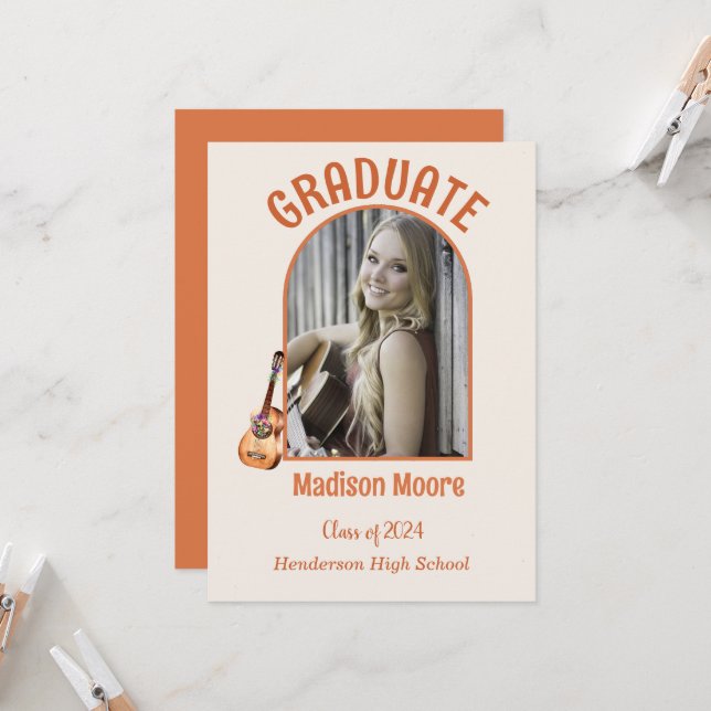 Music Major Graduation Announcement (Front/Back In Situ)