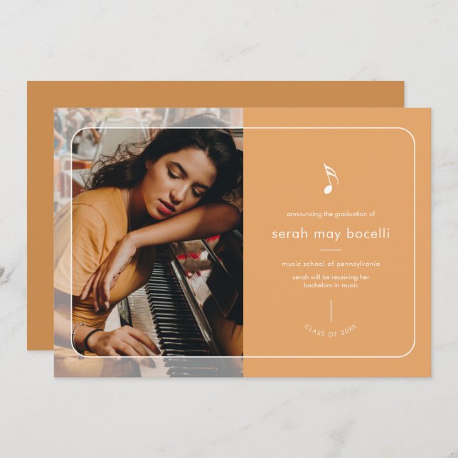 Music Major Graduation Invitation (Front/Back)