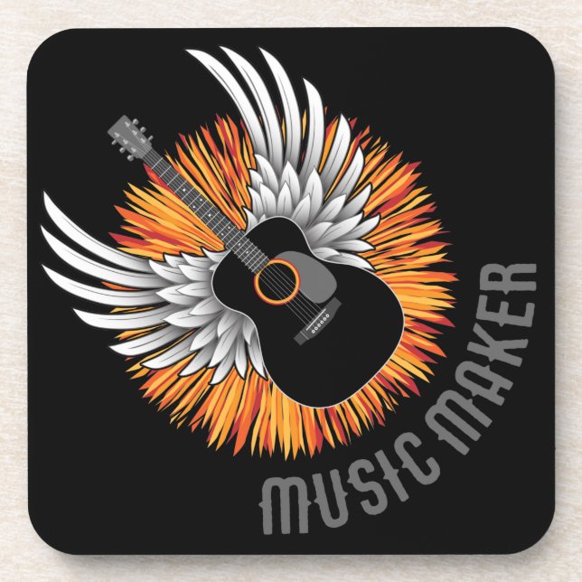 Music Maker (guitar player) Coaster (Front)