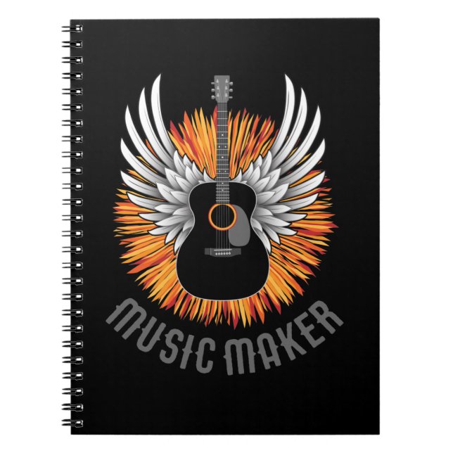 Music Maker (guitar player) Notebook (Front)