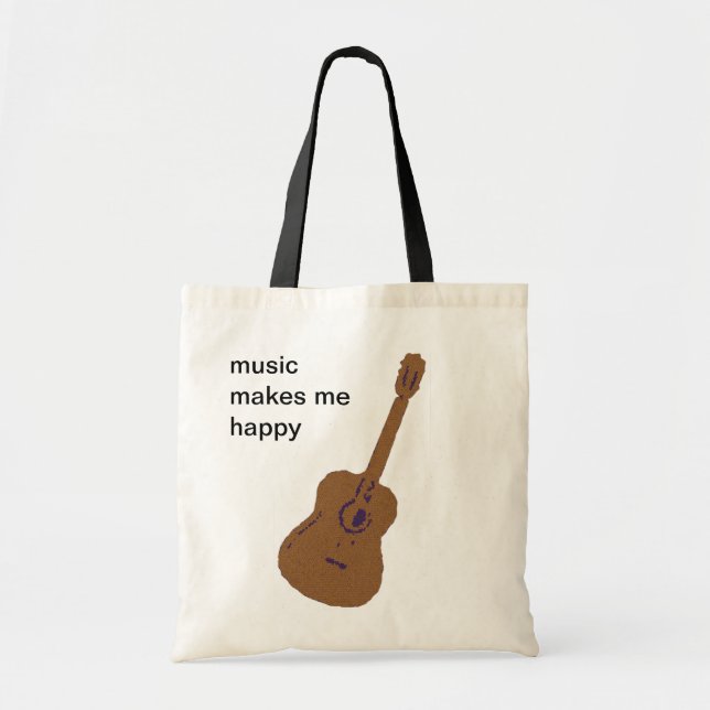 music makes me happy tote bag (Front)