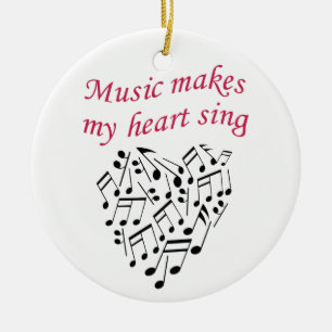 Music Makes My Heart Sing Ceramic Tree Decoration