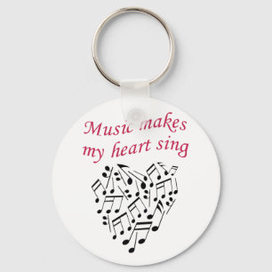 Music Makes My Heart Sing Key Ring
