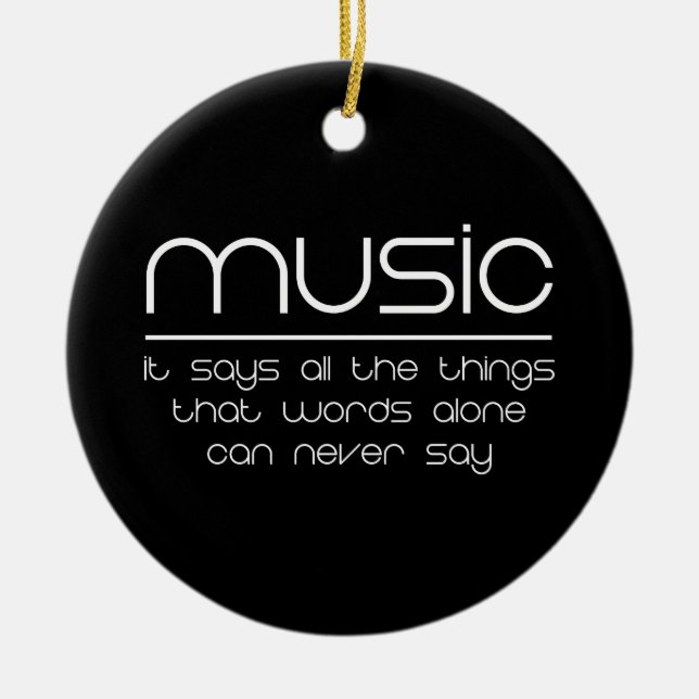 Music Makes My World Go Round Ceramic Tree Decoration (Front)