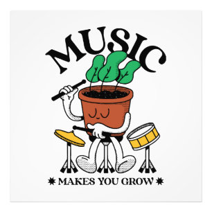 Music Makes You Grow Plant Drummer Photo Print
