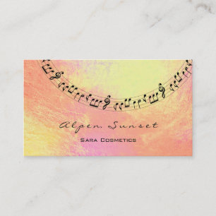 Music Makeup Lash Peach Coral Gold MetallicBlogger Business Card