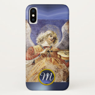 MUSIC MAKING ANGEL , Blue Sapphire Monogram iPhone X Case