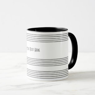 Music Manuscript Stave Lines Musical Black White Mug