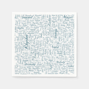 Music Melody Orchestre Silhouette Form Text Napkin