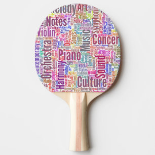 Music Melody Orchestre Silhouette Form Text Ping Pong Paddle