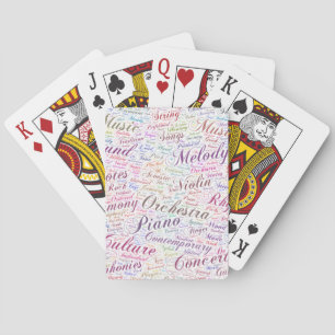 Music Melody Orchestre Silhouette Form Text Playing Cards