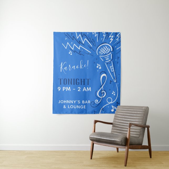 Music Microphone custom text tapestry (In Situ)