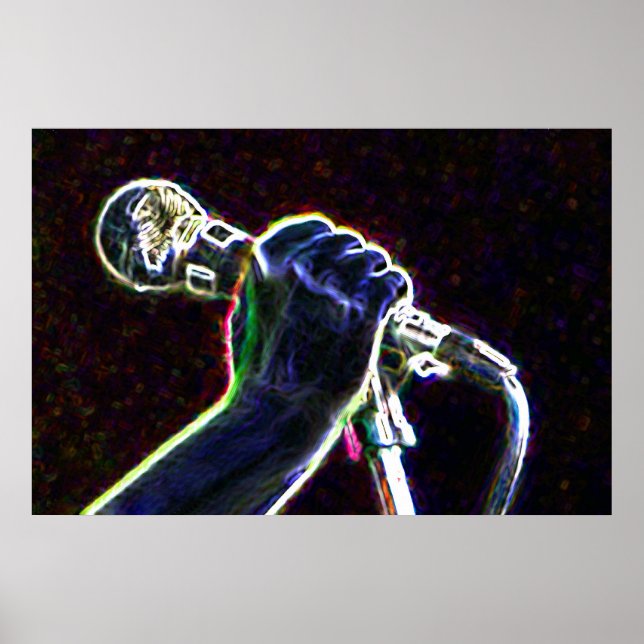 music microphone singer poster (Front)