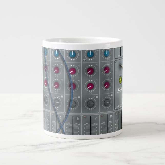Music Mixing Desk Large Coffee Mug (Front)