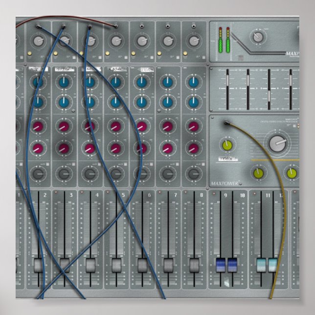 Music Mixing Desk Poster (Front)