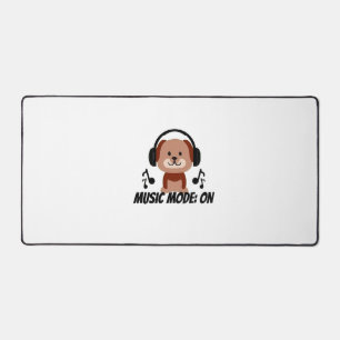 Music Mode ON � Chill Dog Cartoon Vibes Desk Mat