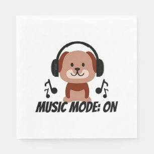 Music Mode ON – Chill Dog Cartoon Vibes Napkin