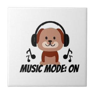 Music Mode ON � Chill Dog Cartoon Vibes Tile