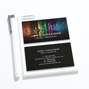 Music Modern Trendy Stylish Music Producer Business Card